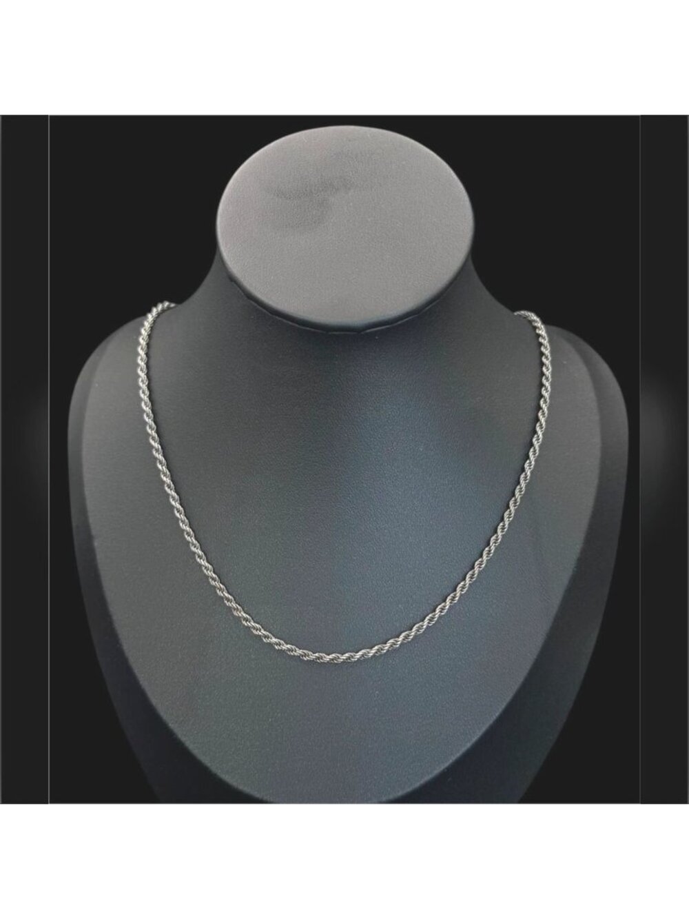Sterling Silver 925 Italy Rope Chain Necklace 20" - Picture 2 of 4